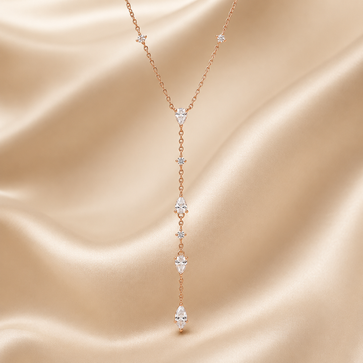 Moissanite Teardrop Y-Necklace