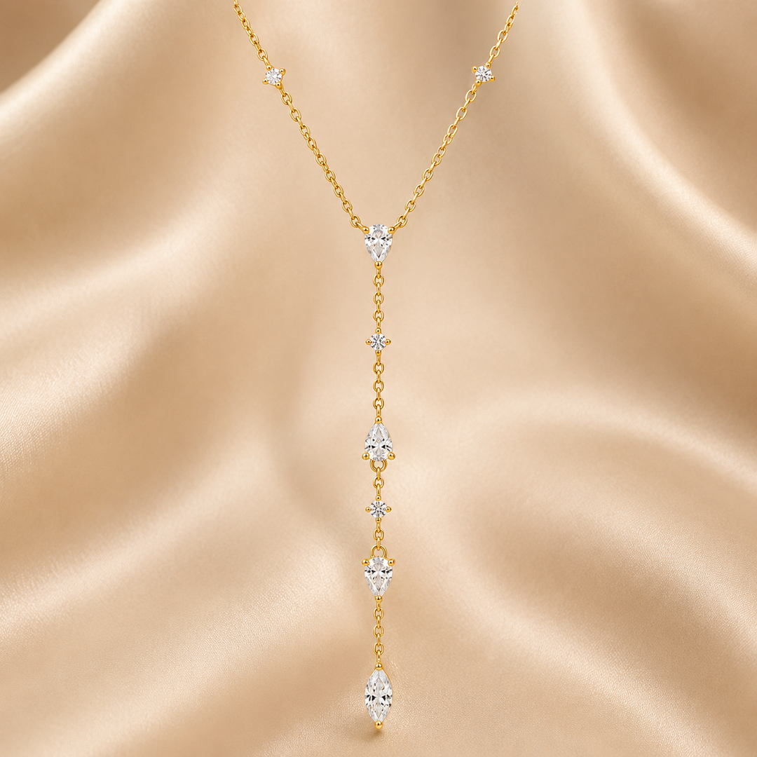 Moissanite Teardrop Y-Necklace