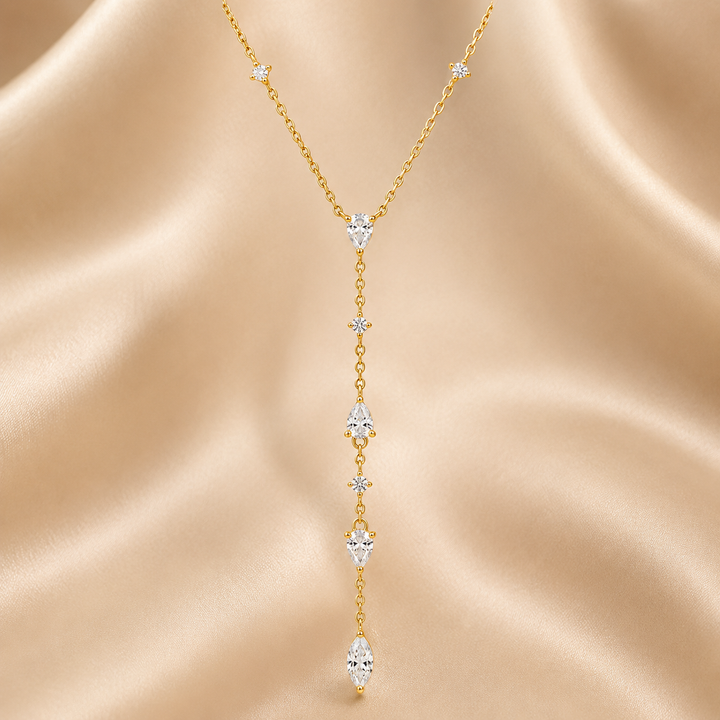 Moissanite Teardrop Y-Necklace