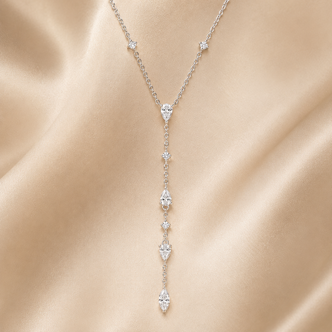 Moissanite Teardrop Y-Necklace