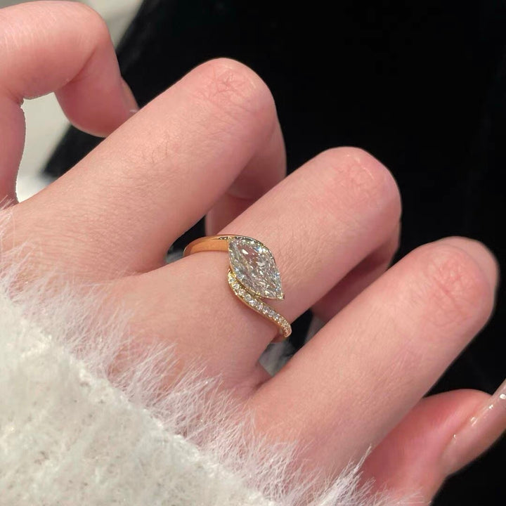 Pear Cut Moissanite Ring