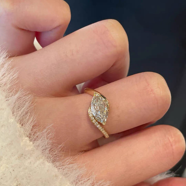 Pear Cut Moissanite Ring