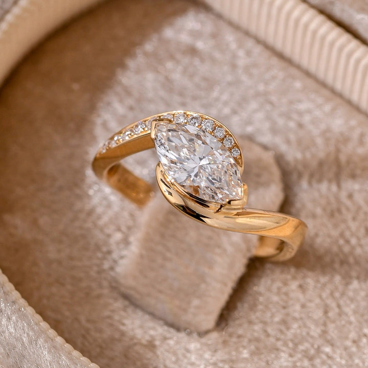 Pear Cut Moissanite Ring