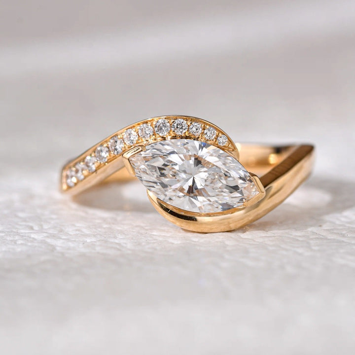 Pear Cut Moissanite Ring