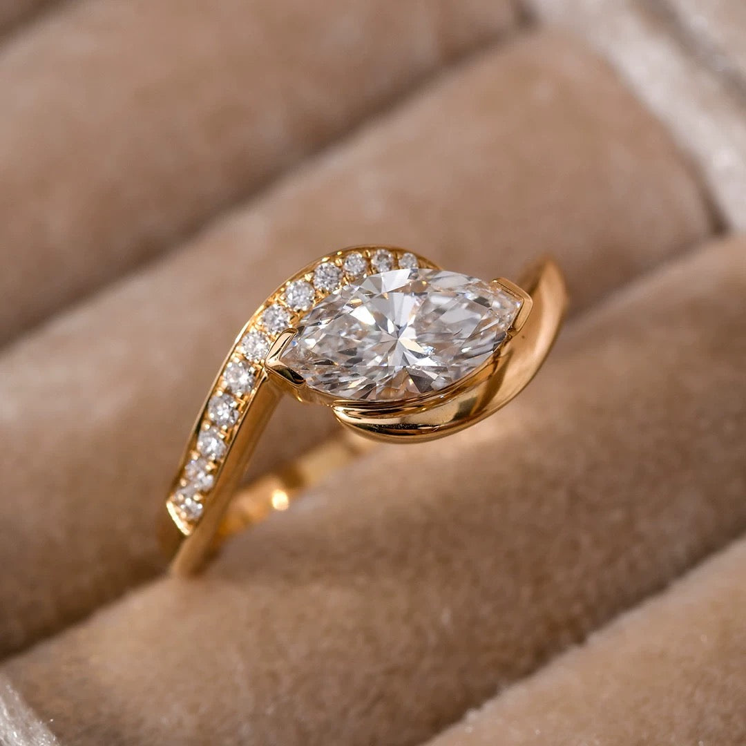Pear Cut Moissanite Ring