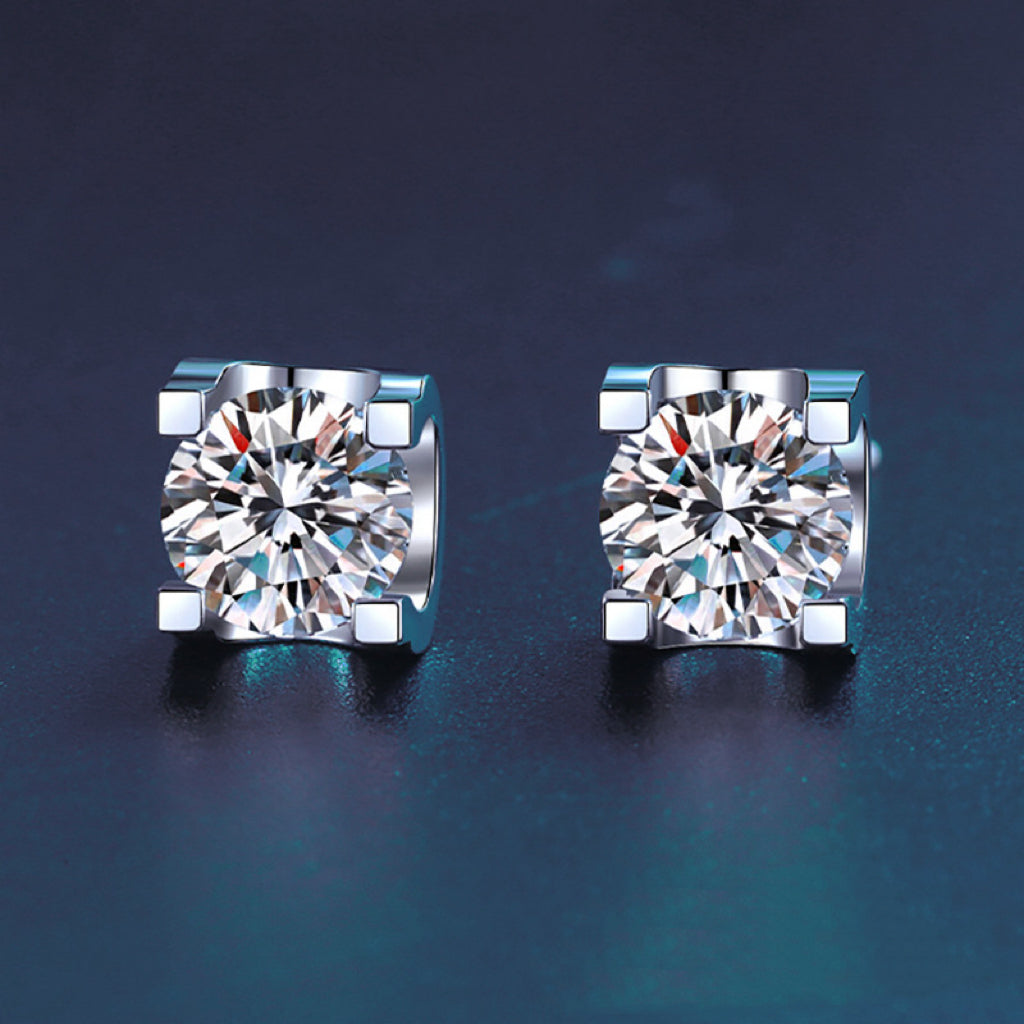 Classic Four-Prong Moissanite Stud Earrings