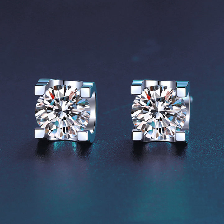 Classic Four-Prong Moissanite Stud Earrings