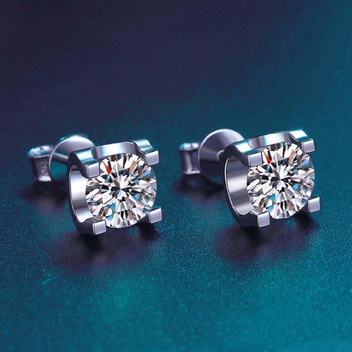 Classic Four-Prong Moissanite Stud Earrings