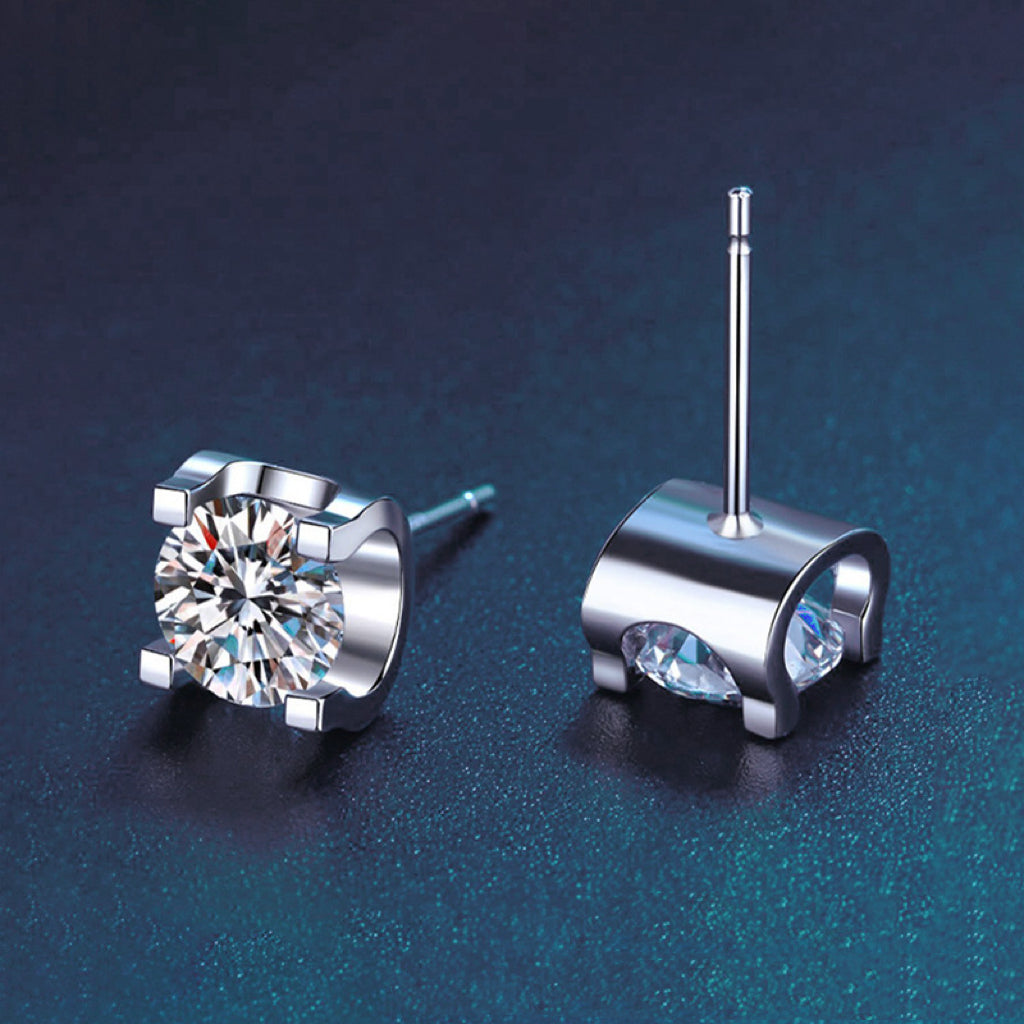 Classic Four-Prong Moissanite Stud Earrings