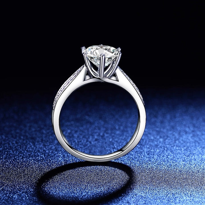 Lumina Double-Pavé Moissanite Solitaire Ring
