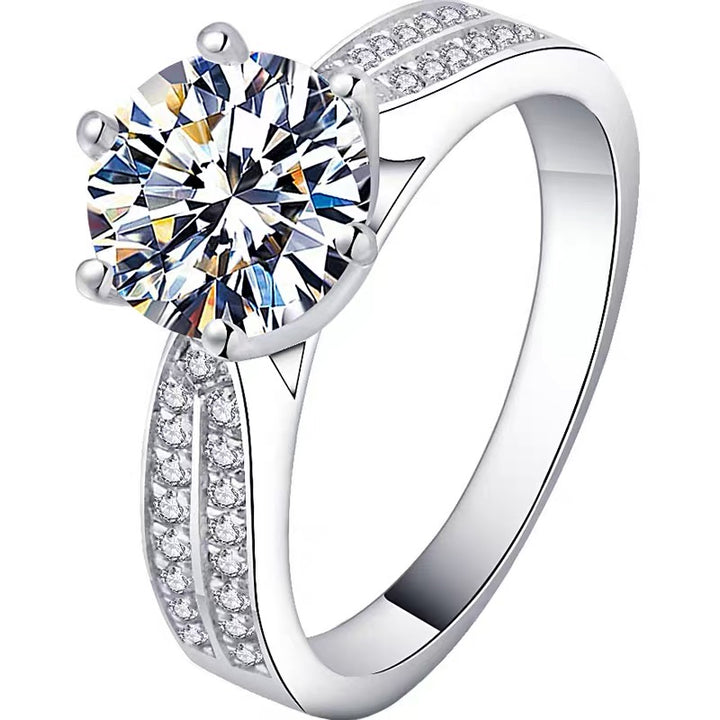 Lumina Double-Pavé Moissanite Solitaire Ring
