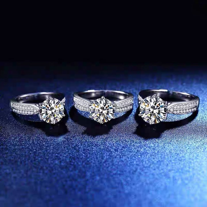 Lumina Double-Pavé Moissanite Solitaire Ring