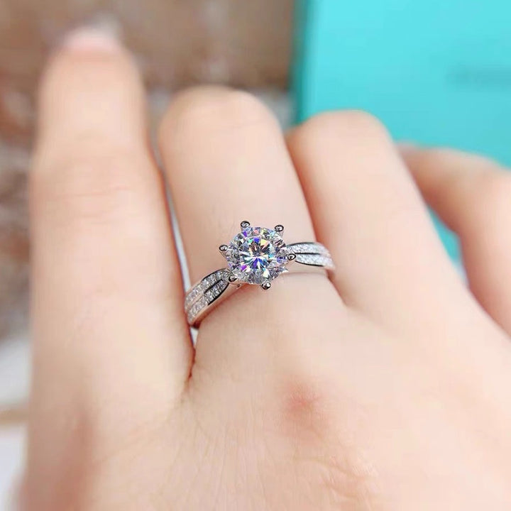 Lumina Double-Pavé Moissanite Solitaire Ring