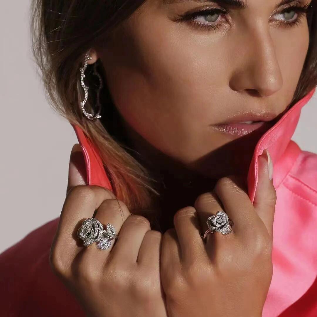 Blooming Rose Ring — Pavé 5A High Carbon Diamond | S925 Sterling Silver
