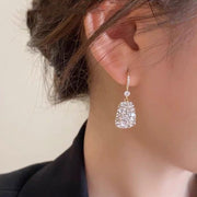 French Delicate Diamond Square Earrings