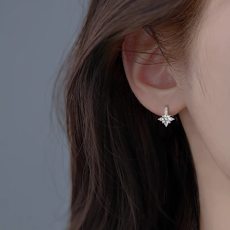 Moissanite Huggie Earrings