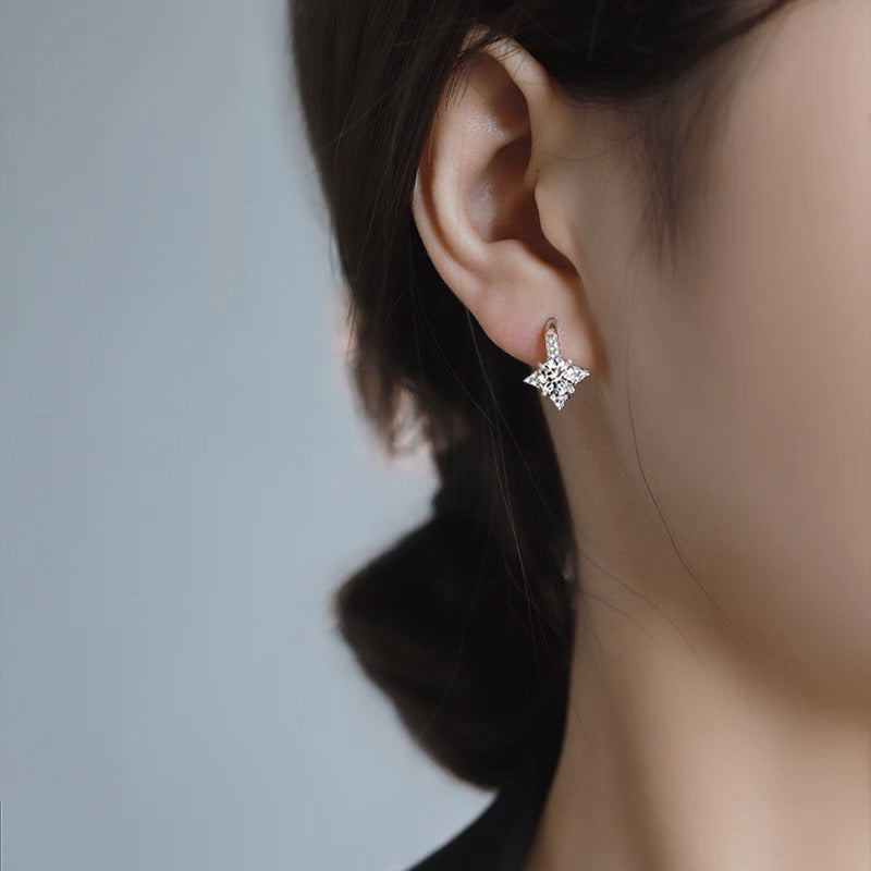 Moissanite Huggie Earrings