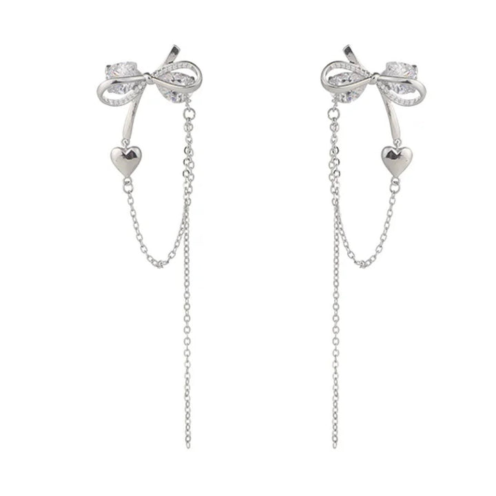 Celeste Bow Tassel Ear Cuff Clip Earrings