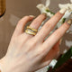 Vintage Leaf Texture Zircon Adjustable Ring