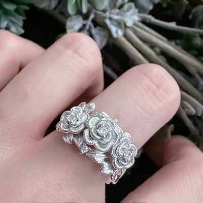 Three Flower Rose Ring