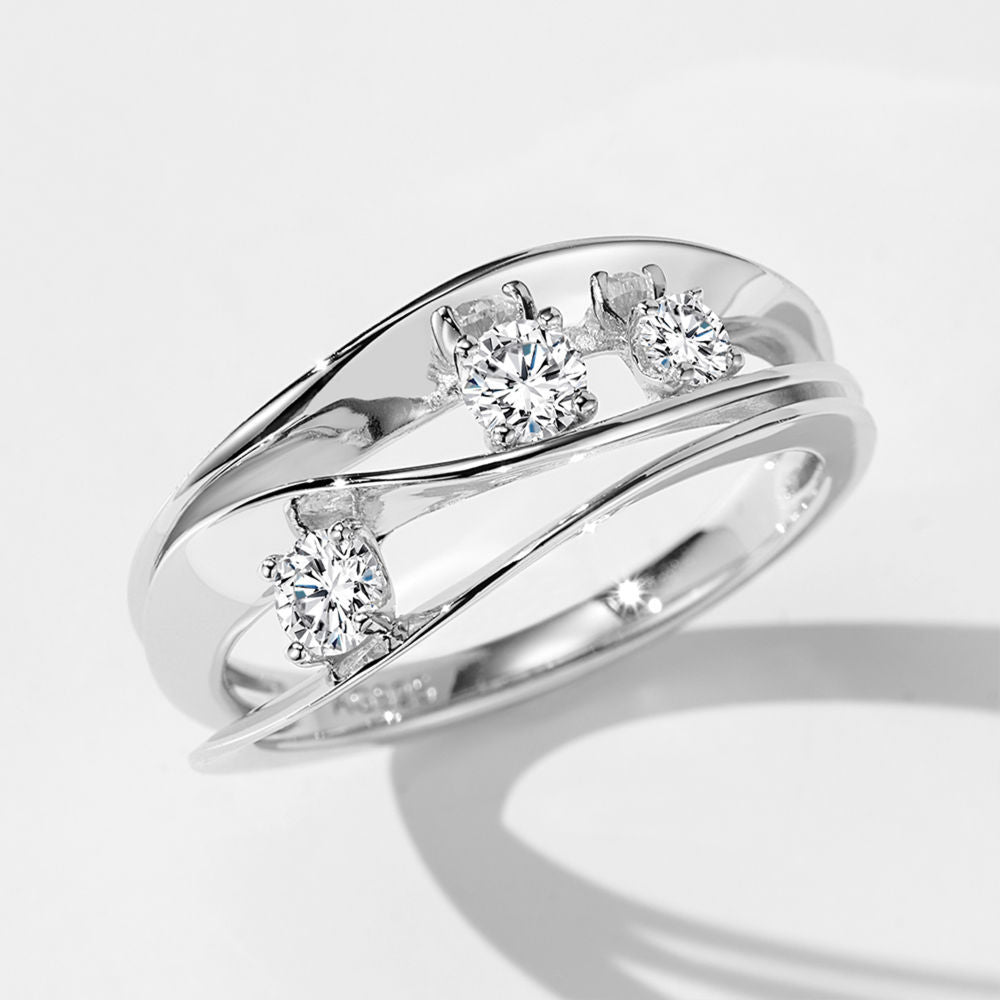 Wave Curve Multi-Layer Ring