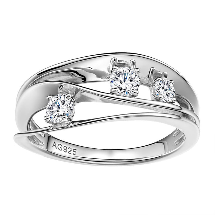 Wave Curve Multi-Layer Ring