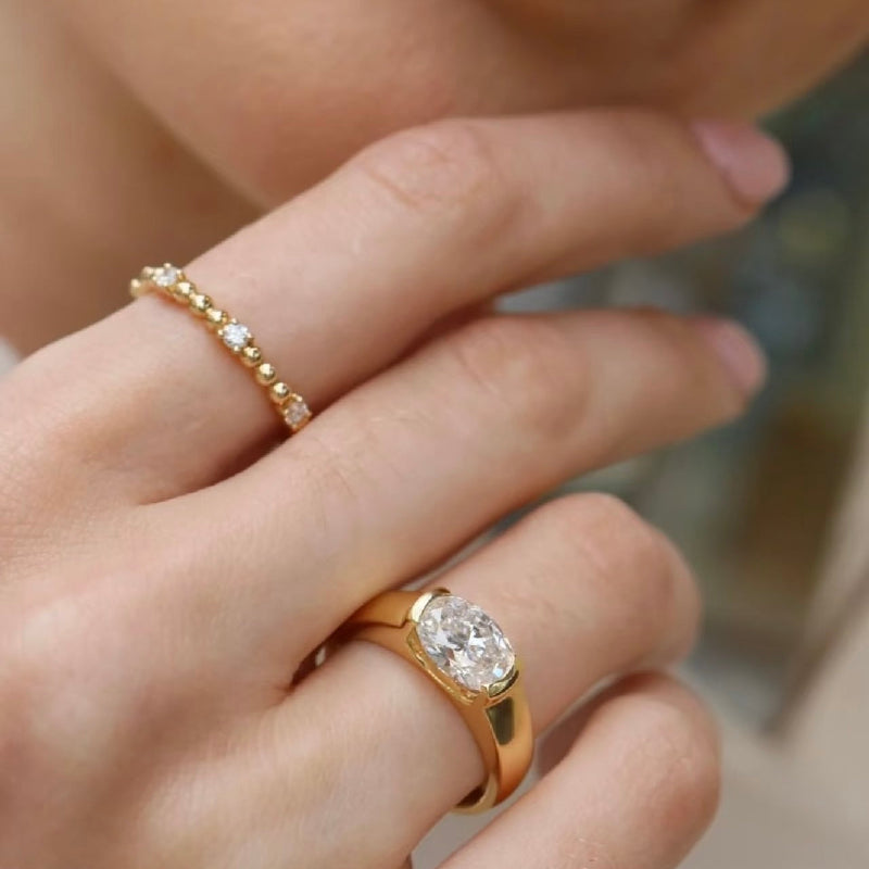 Oval Moissanite Solitaire Ring