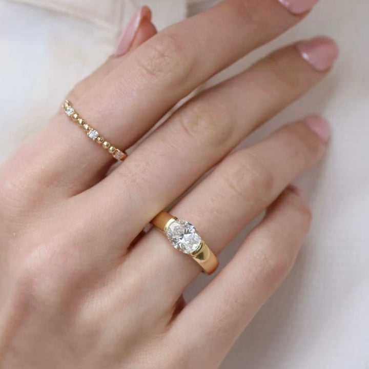 Oval Moissanite Solitaire Ring