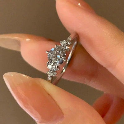 Shimmering Snowflake Adjustable Ring