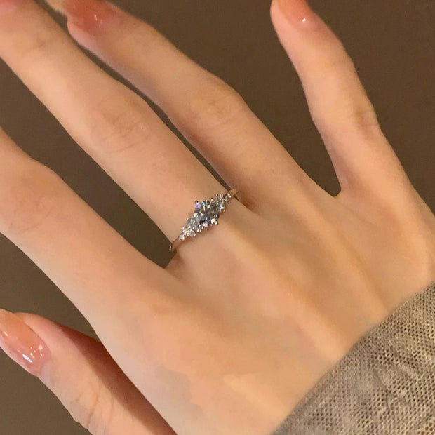 Shimmering Snowflake Adjustable Ring