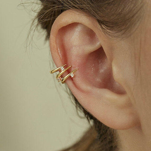Minimal Crystal Ear Cuff