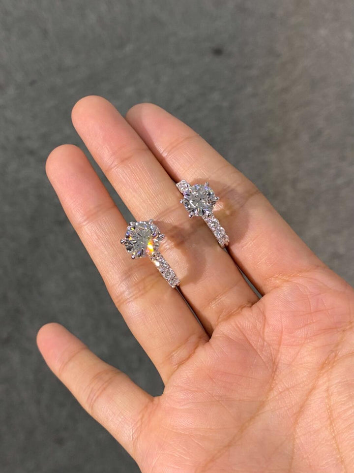 Aurora Six-Prong Moissanite Ring