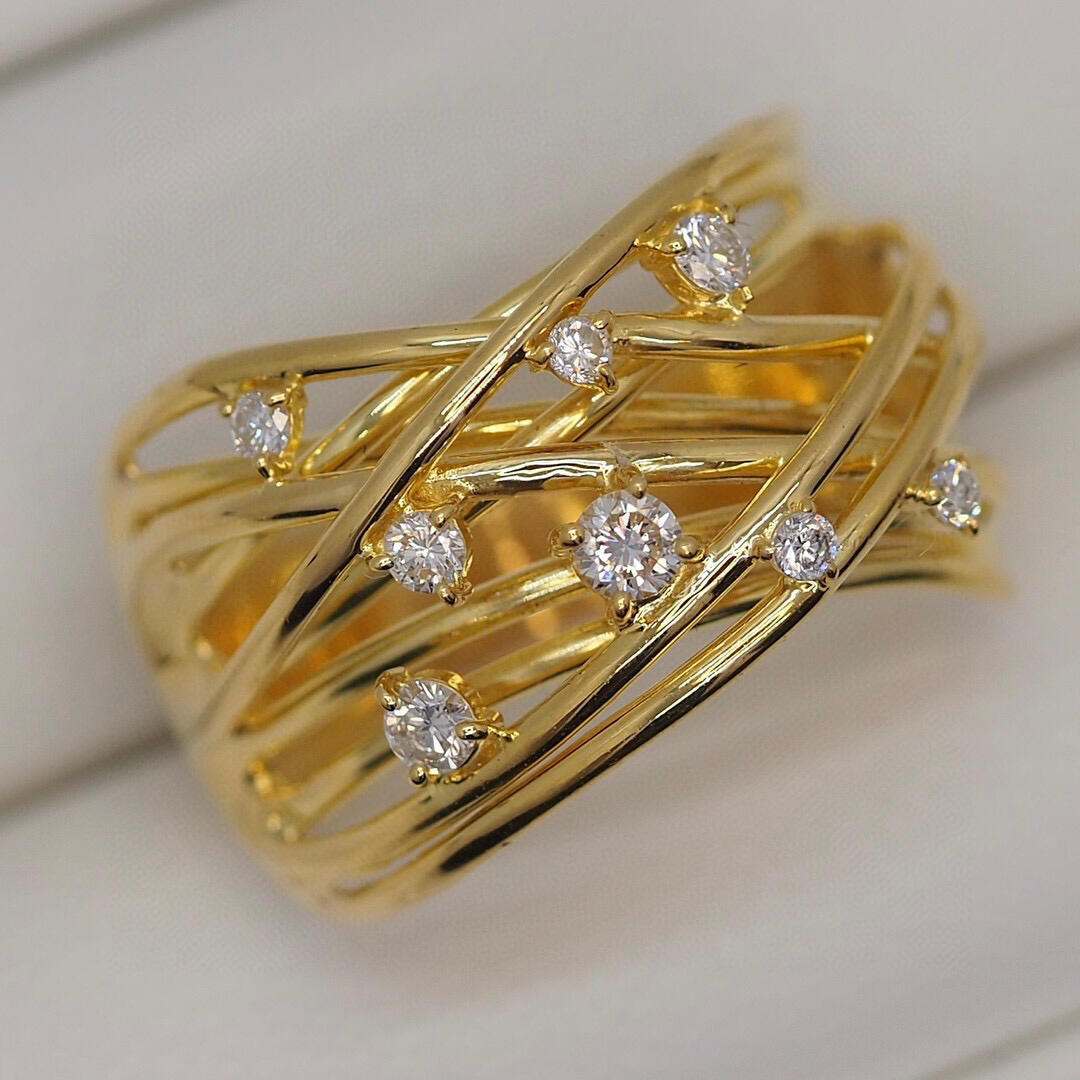 Crystal Cross Wrap Adjustable Ring