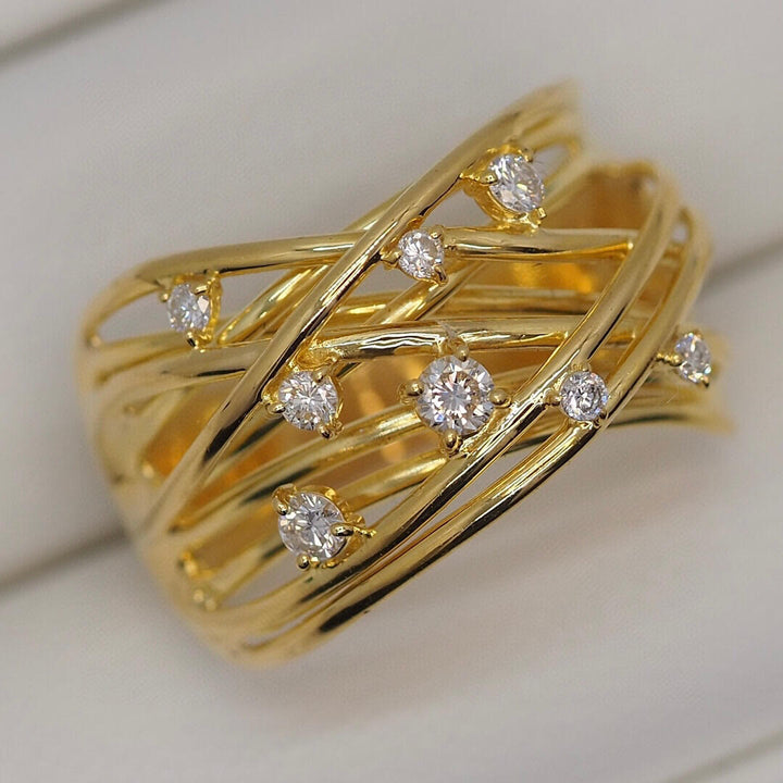Crystal Cross Wrap Adjustable Ring