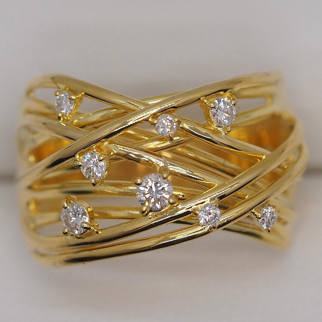 Crystal Cross Wrap Adjustable Ring