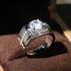 Aegis Round Moissanite Men's Ring — 1CT Bold Design | S925 Sterling Silver
