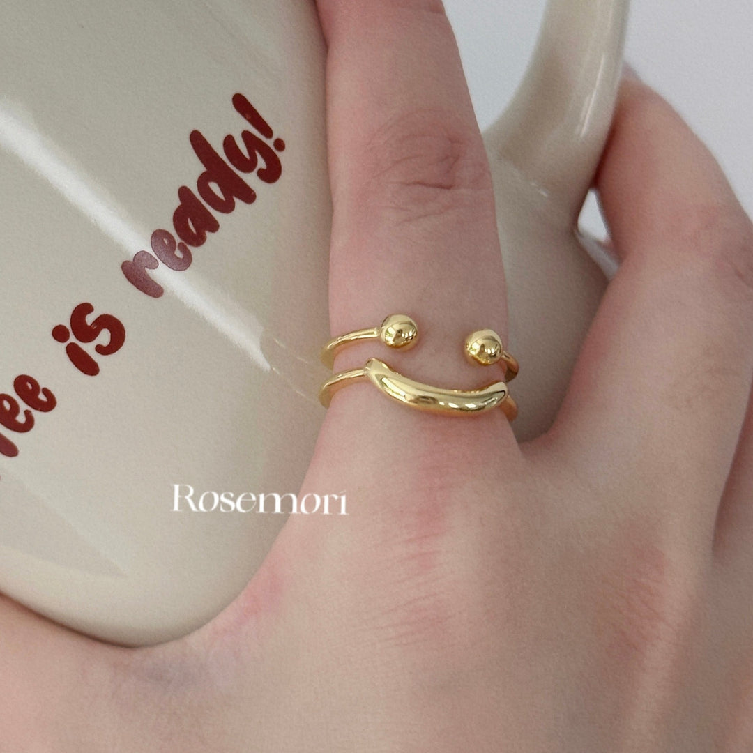 Smiley Face Sterling Silver Ring