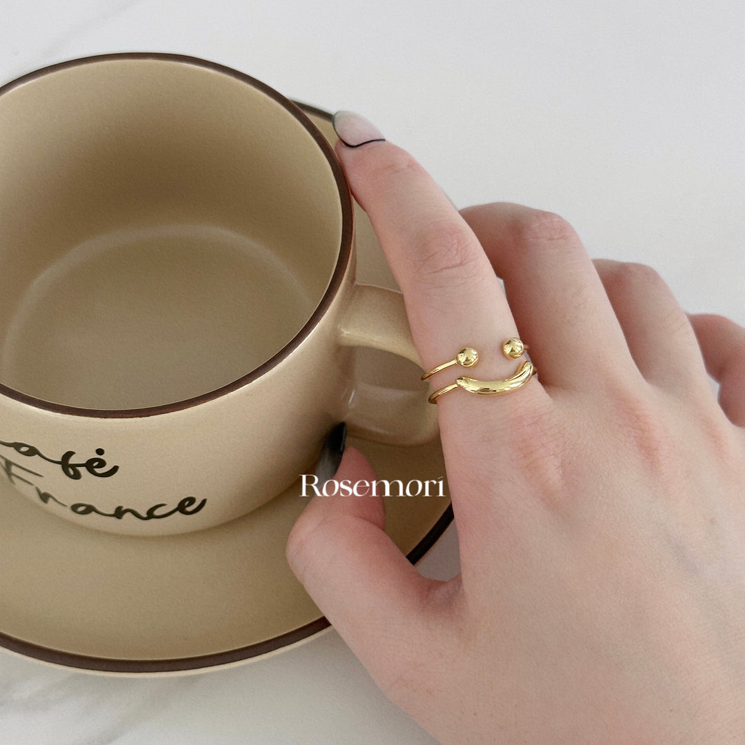 Smiley Face Sterling Silver Ring