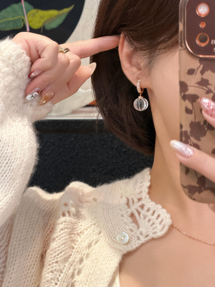 Crystal Pumpkin Drop Earrings