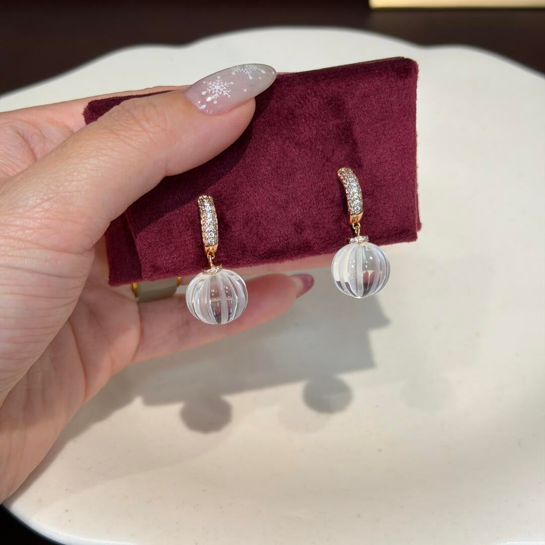 Crystal Pumpkin Drop Earrings