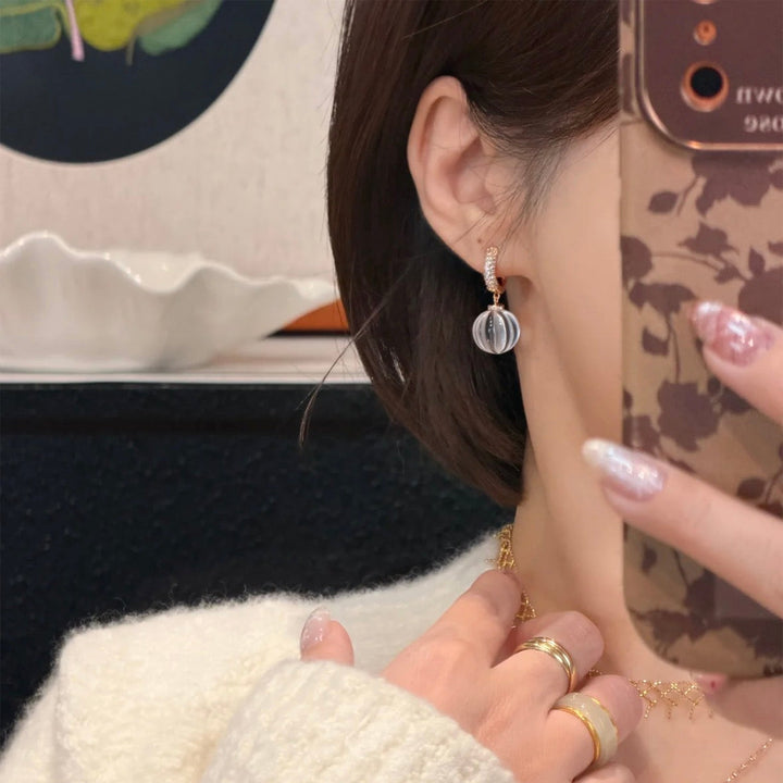 Crystal Pumpkin Drop Earrings