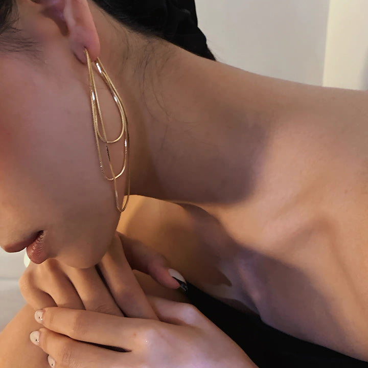 Minimalist Multi-Layer Chain Drop Earrings