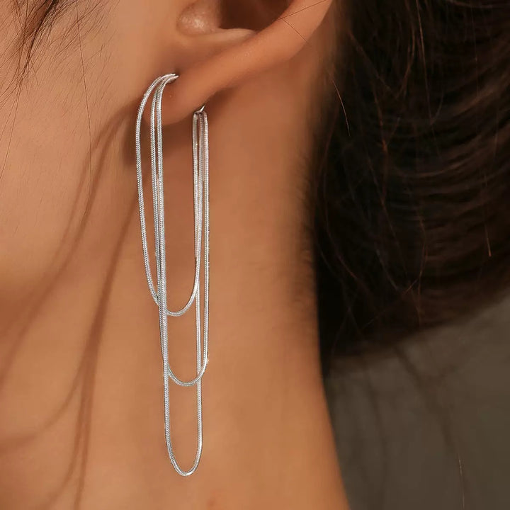 Minimalist Multi-Layer Chain Drop Earrings