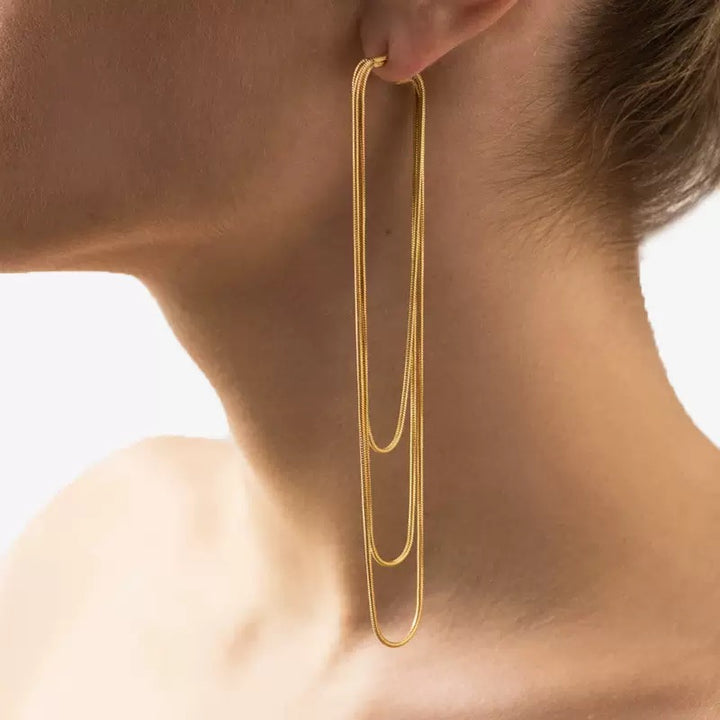 Minimalist Multi-Layer Chain Drop Earrings