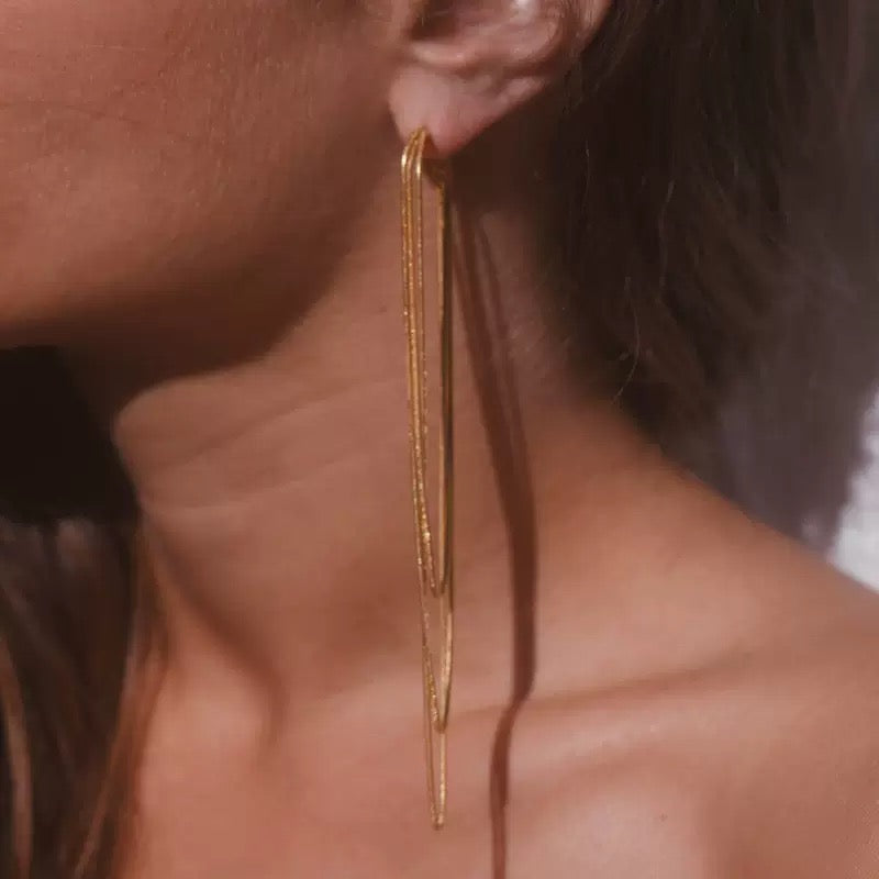 Minimalist Multi-Layer Chain Drop Earrings