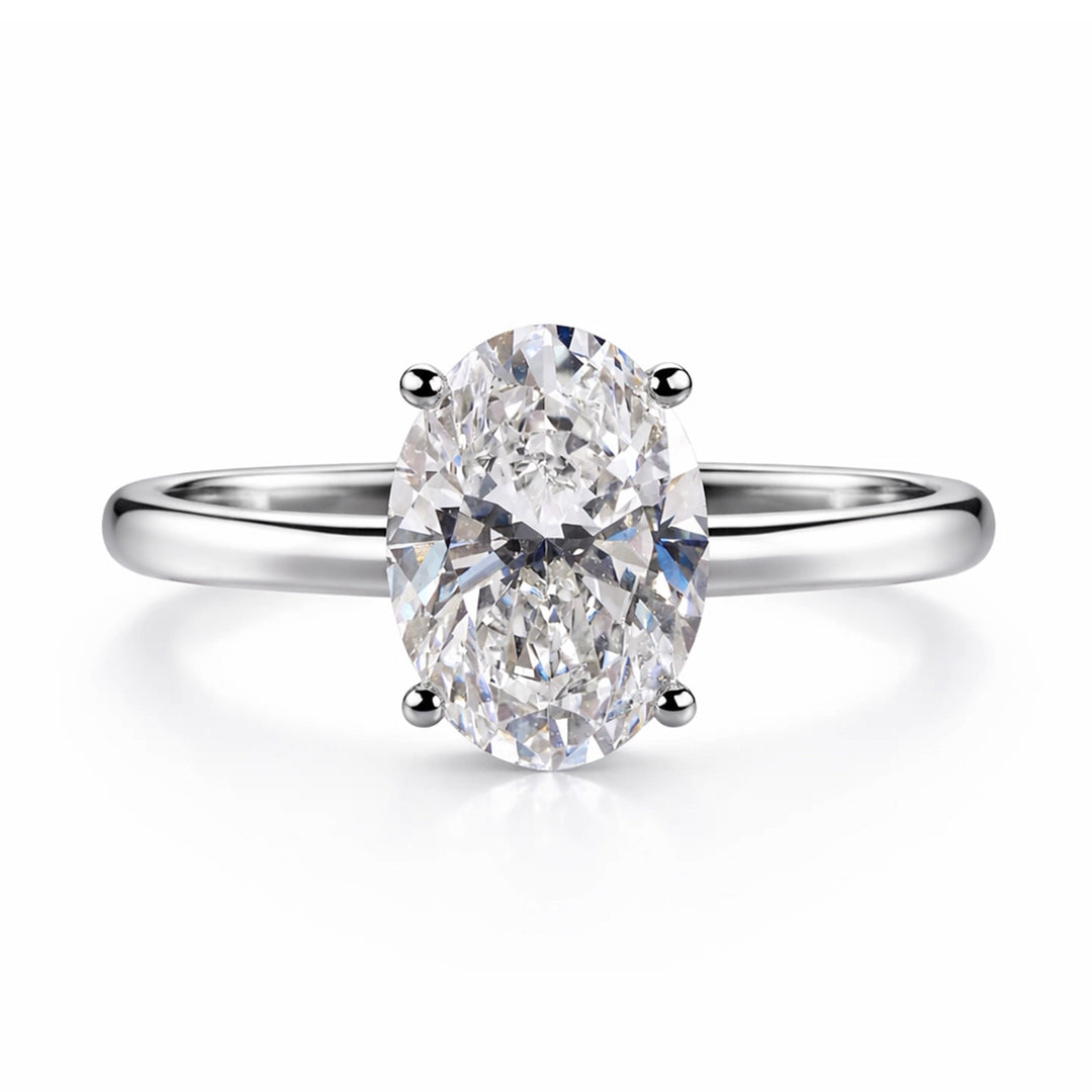 Round-Cut Moissanite Solitaire Ring