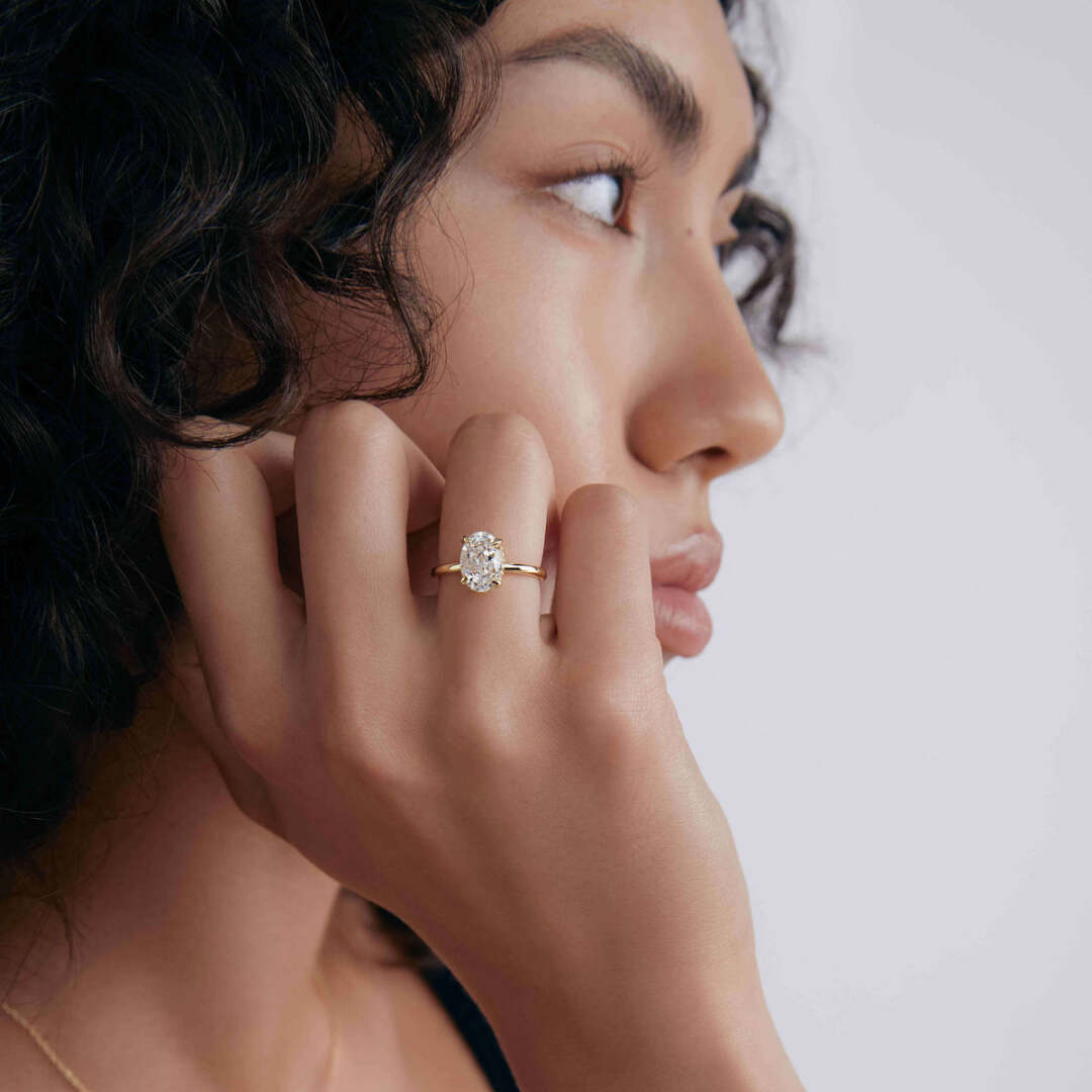 Round-Cut Moissanite Solitaire Ring