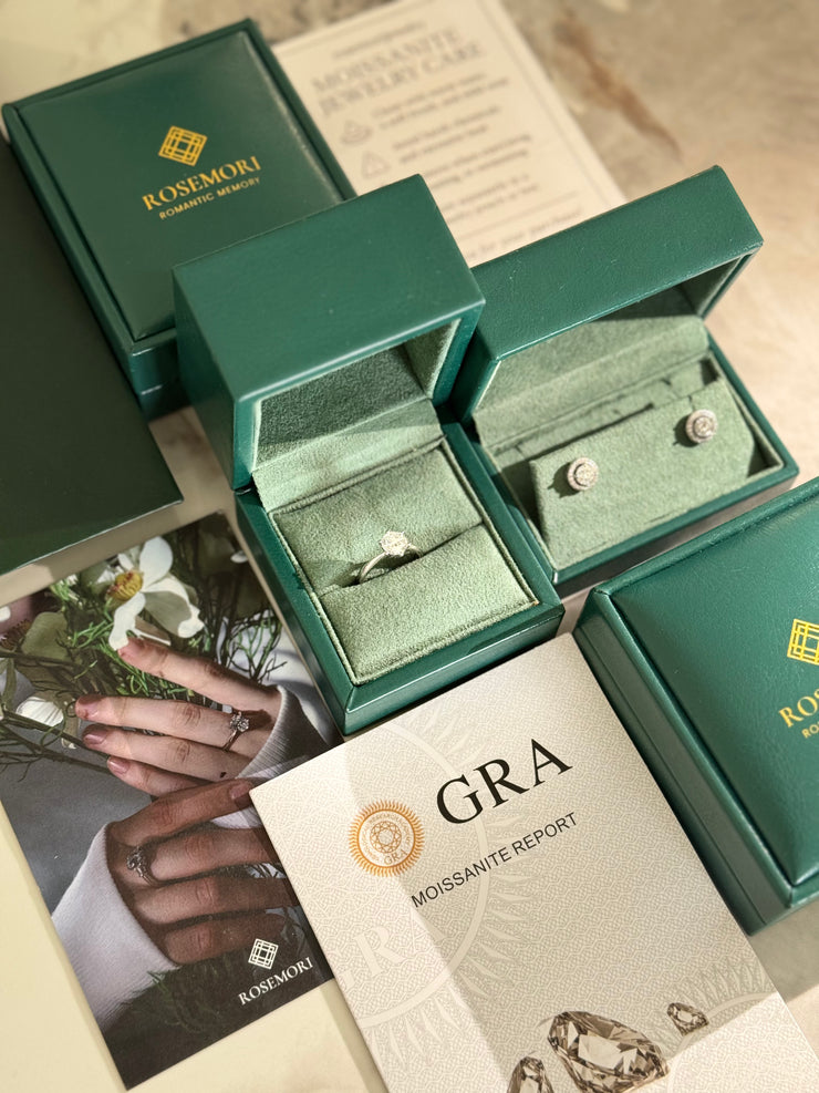 Moissanite 925 Silver Square Ring