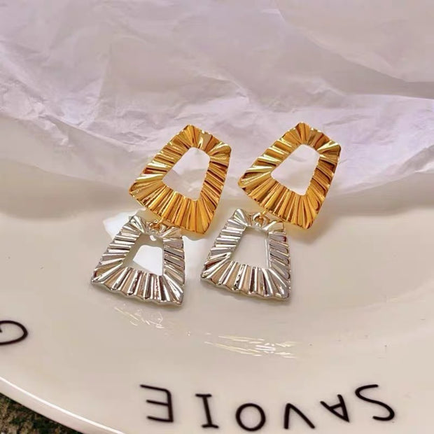 Large Trapezoidal Two Color Earrings