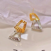 Large Trapezoidal Two Color Earrings